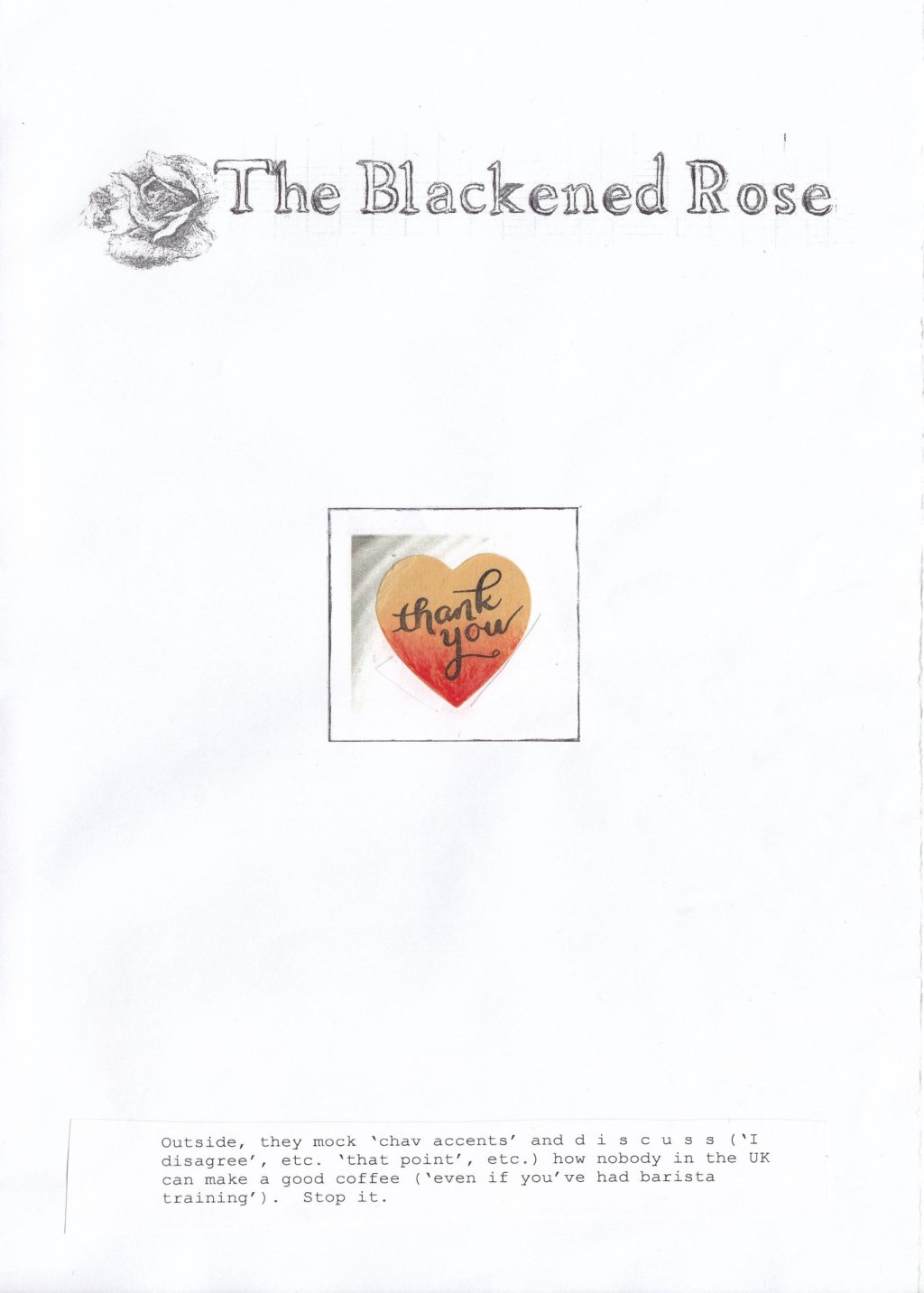 Blackened rose zine